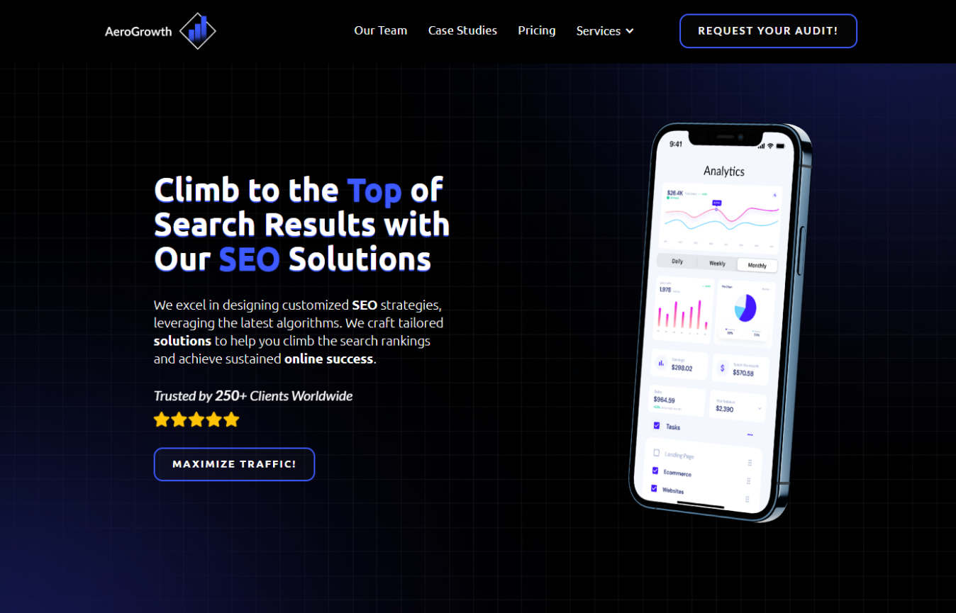 AeroGrowth landing page