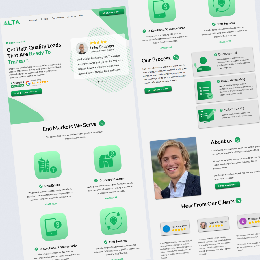 AltaLeads landing page by WellWebDesign