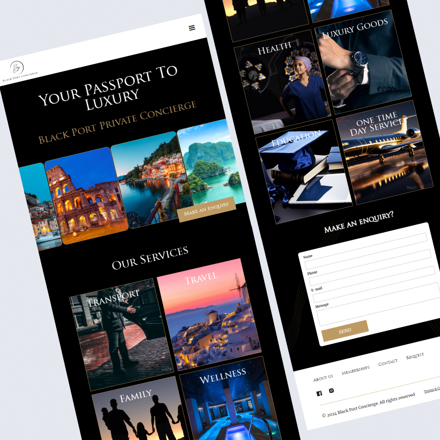 BlackPortConcierge website by WellWebDesign