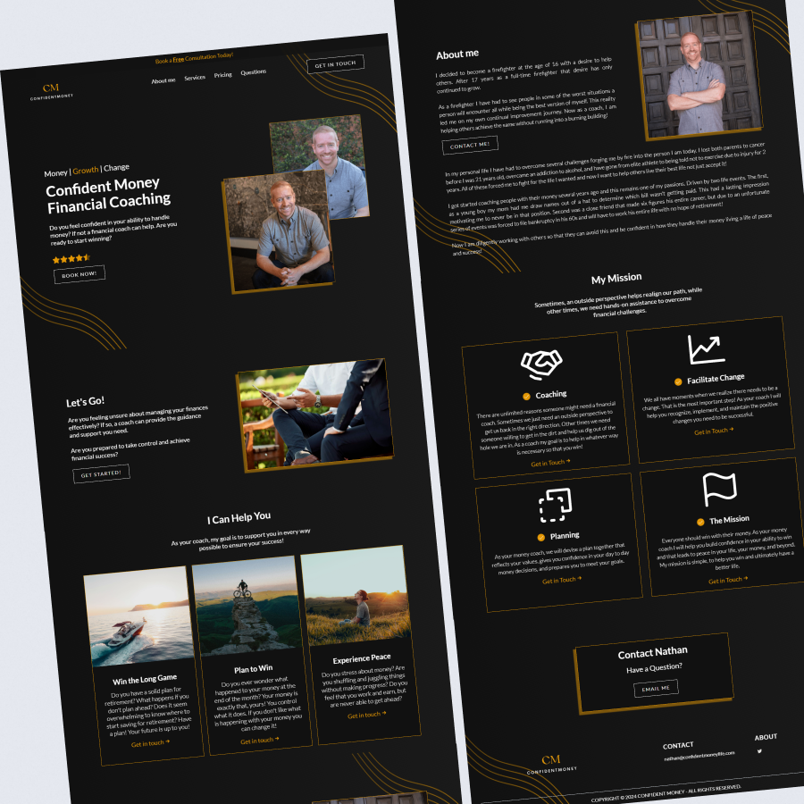 ConfidentMoneyLife landing page by WellWebDesign