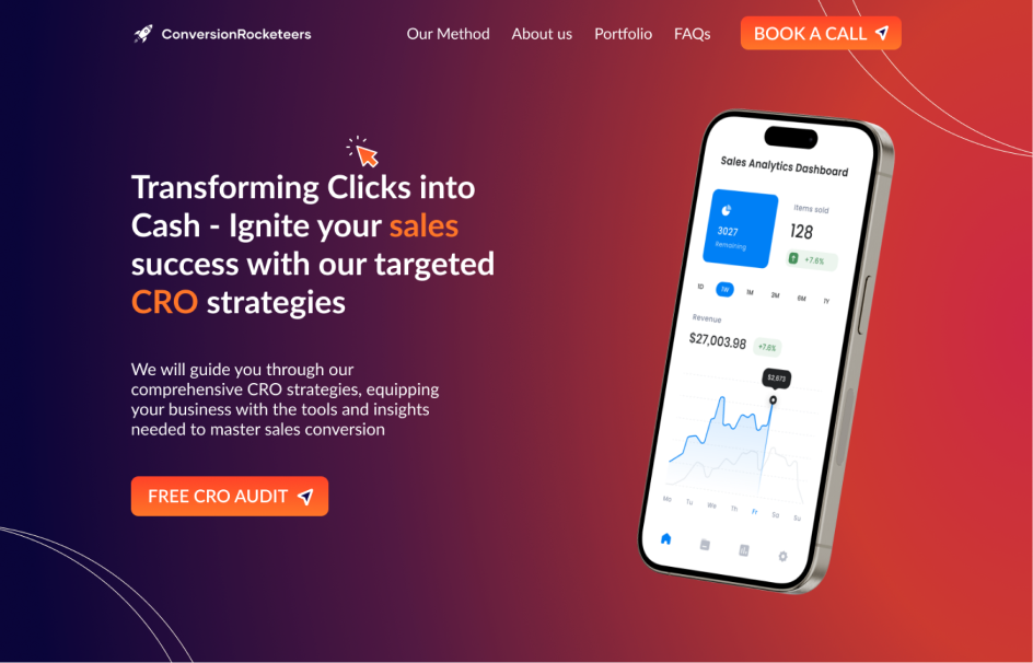ConversionRocketeers landing page