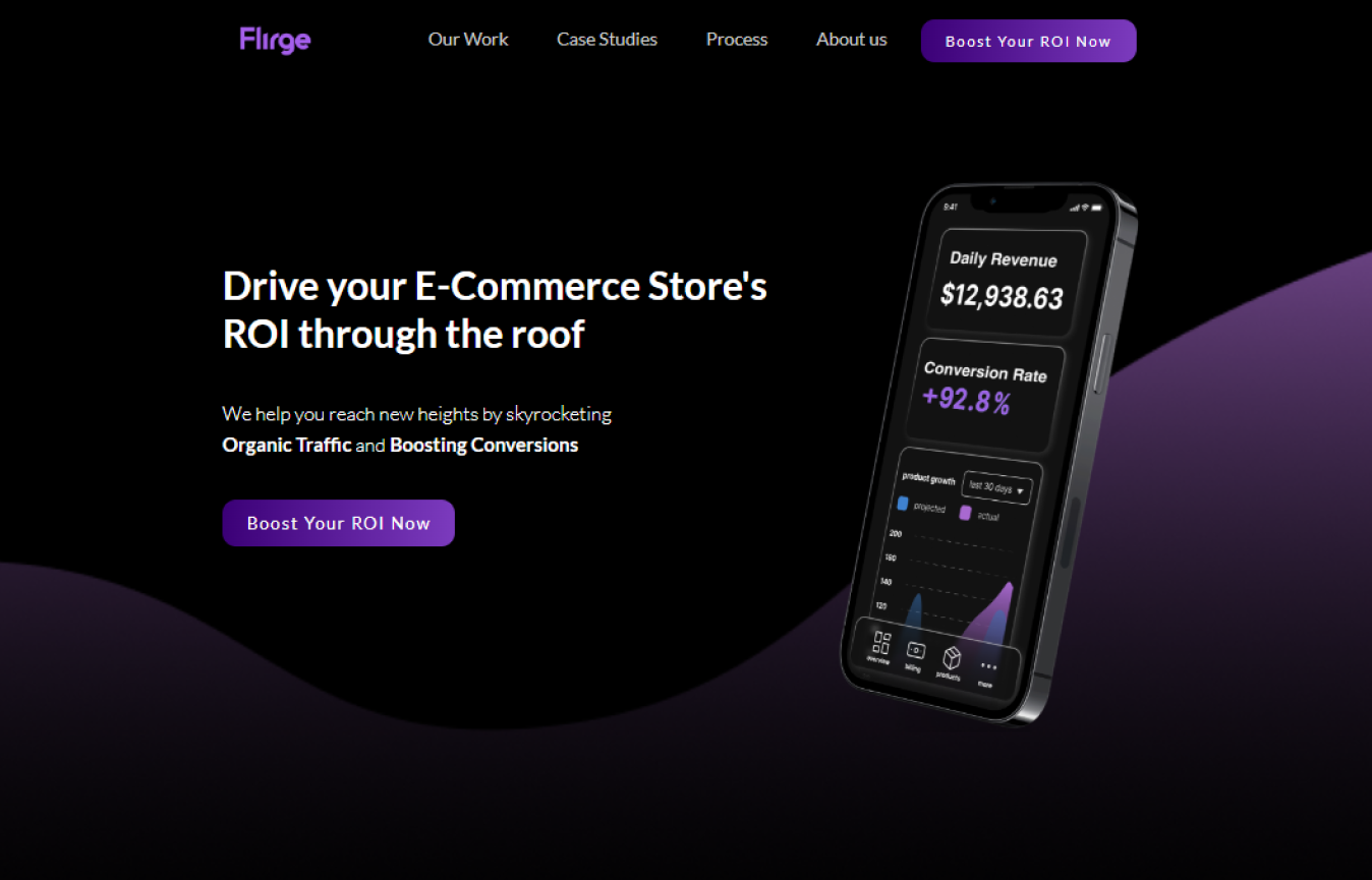 Flirge landing page