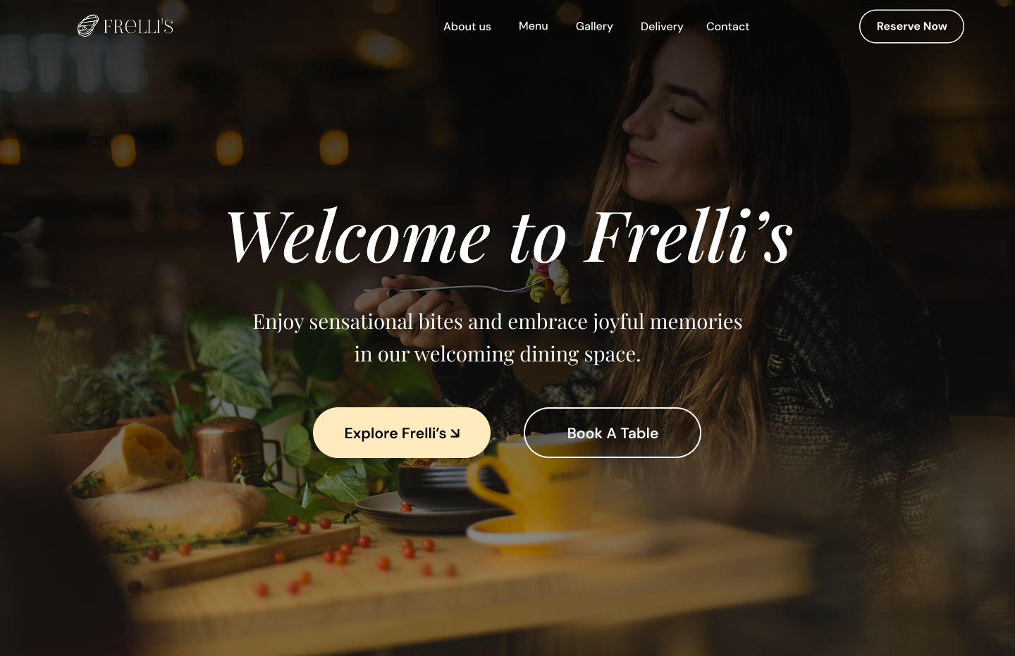 Frelli restaurant website