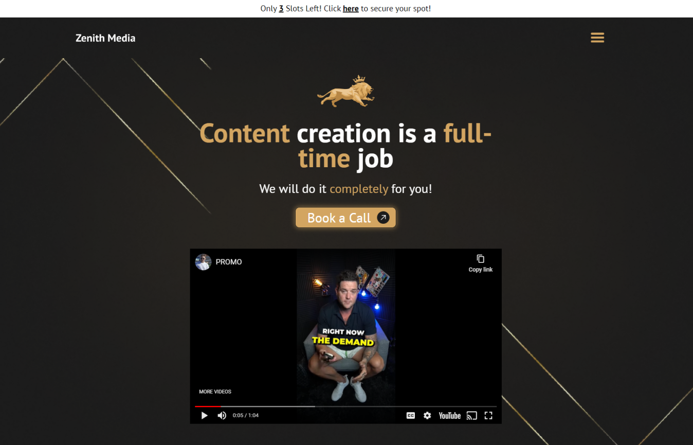 ZenithMedia landing page